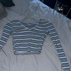 Stripped Long Sleeve Topped